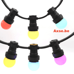 Lichtslinger 10m Festoon Colored Changing Led Lights E27 (Schuko + link)