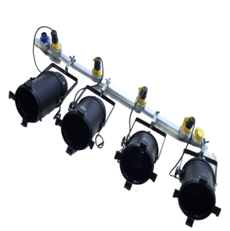 Set ACL 8*Par 64 Black 2000W + 2Hook + safty (Schuko)