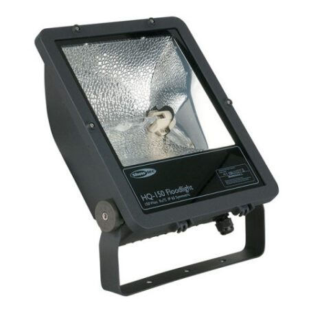 HQI 150W floodlight outdoor with Asymmetrical Reflector / Withe + hook ( Schuko)