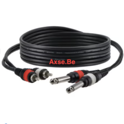 Adaptor 2x jack male - 2x RCA male 1.5 meter