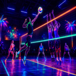 Glow in the dark Volleybalveld